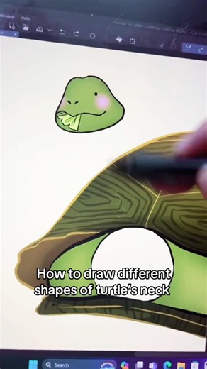 How to draw different shapes of a turtle’s neck 🐢