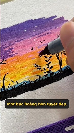 Learn to draw a sunset in a minute #giovamay #shorts