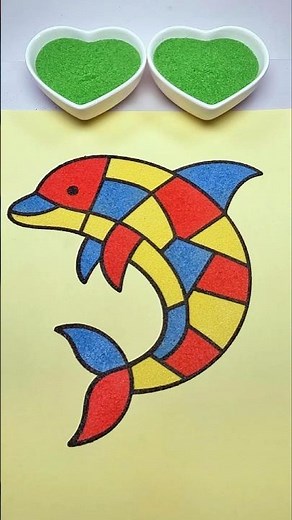 🐬 Mosaic Dolphin Sand Art | Bright Mosaic Design
