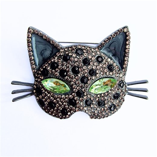 Feline Cat Brooch, Vintage Style Pin