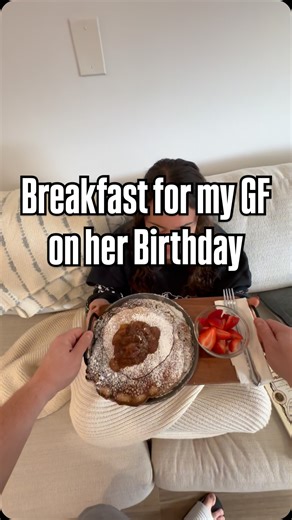 Sam Sternstein on Instagram: "Making breakfast for my marine biologist girlfriend on her birthday. She requested scrambled eggs (well done), apple pie pancakes, hot chocolate and fruit. Since I’m the best boyfriend ever, I obliged.￼ #couplegoals #group7 #breakfast"