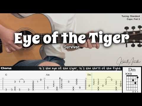 Eye of the Tiger - Survivor | Fingerstyle Guitar | TAB + Chords + Lyrics