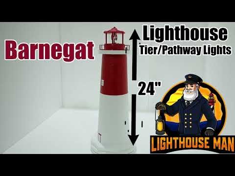 Barnegat Tier / Pathway Lighthouse for Home Lawn & Garden, Solar Revolving Beacon