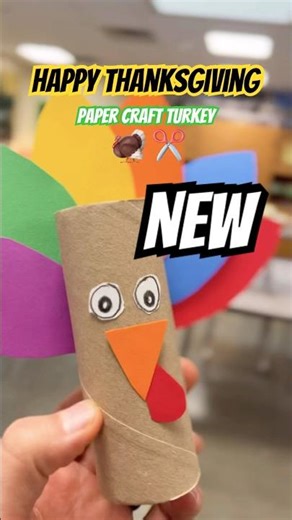 How to Make a Paper Roll TURKEY - easy for Kids any age!!! #art #thanksgiving #craft #diy