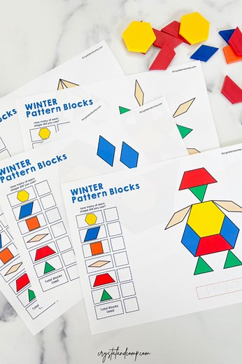 Winter Pattern Block Printables