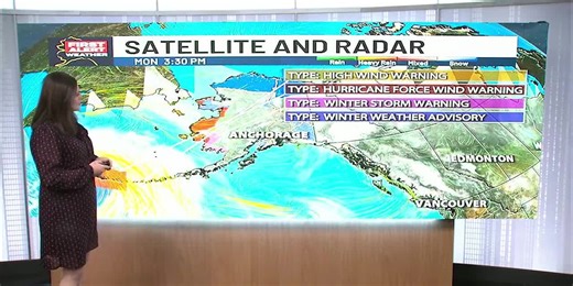 A strong winter storm brings snow, high winds, and extreme cold across Alaska