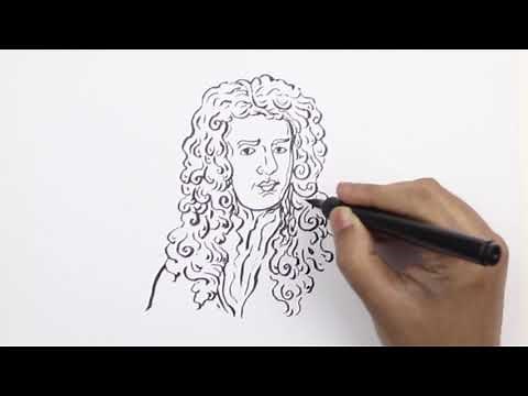 portrait Drawing demo / How to Draw Sir Isaac Newton.