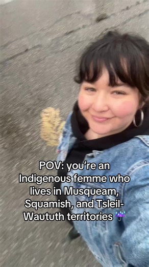 I’m Tahltan and Taku River Tlingit and go to the water when I miss my own homelands ❤️ #fyp #vancouver #queer #femme #Indigenous