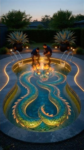 Building a Massive Dragon Pool in My Backyard 🐉💦 #satisfying