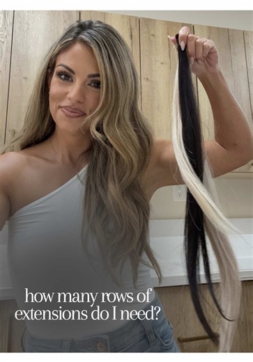 One of the most common questions I get is, “How many rows of extensions do I need?” ✨ 1 row = volume 2 rows = volume length 3 rows = the ultimate volume length The answer isn’t one size fits all. It depends on your hair density, your goals, and how much length and fullness you want. In this video, I’m breaking down exactly how many rows you may need and how many pieces go into each one. Save this for your extension consultation! 🤍 #HairExtensions #ExtensionSpecialist #HandTiedExtensions #HairTo