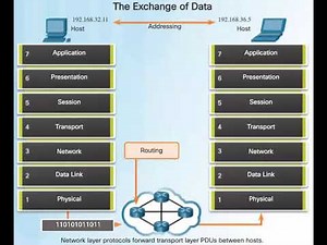 The exchange of data and the OSI model animation