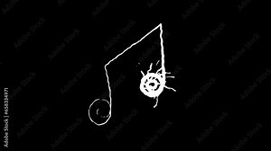 Doodle Musical NOTES Element Animation, Overlay, on Alpha Channel, Loop