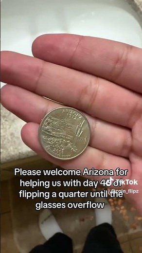 Flip 45 | Flipping A Quarter Everyday Until The Glass Overflows #coin #coinflip #money