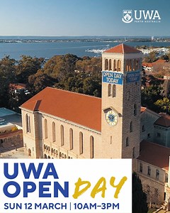 ✨ Find out everything you need to know about uni at UWA Open Day, Sunday 12 March ✨ ⭐️ Discover course and career options 🦚 Explore the campus 👩‍🎓 Chat with students, staff, and grads Register now for more details and to go in the draw to win awesome prizes: bit.ly/UWAOpenDay23 | The University of Western Australia
