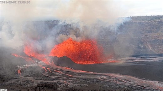 We know you've heard of a volcano...but how about a volnado? This afternoon, during episode 32 lava fountaining at Kīlauea, in Hawaii, the V3 live camera (https://ow.ly/QTir50WPZKu) caught this whirlwind kicking up loose ash and spatter deposits along the active lava fountain and flow within Halemaʻumaʻu crater. These whirlwinds, which can also occur on the crater rim downwind of the eruption (within the closed area of Hawaiʻi Volcanoes National Park), have been documented during several eruptiv