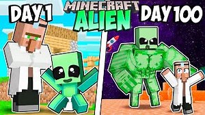 I Survived 100 Days as an ALIEN in Minecraft #minecraft #minecraftpe #gaming | Maizen
