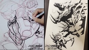 Epic Timelapse: Zach Hsieh & James Raiz Draw Pacific Rim Uprising Battle!