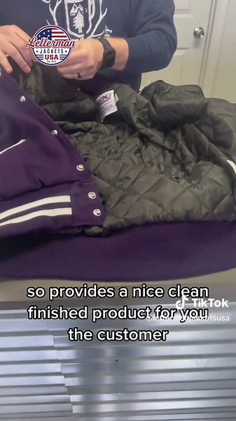We strive to manufacture the best letterman (aka varsity) jackets on the market. Our zip down quilted lining is another example. #letterman #lettermanjacket #varsityjacket #varsityjackets