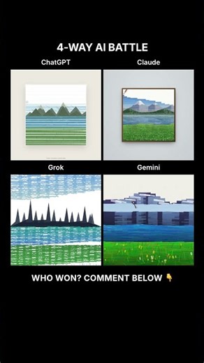 ChatGPT vs Claude vs Grok vs Gemini – AI Landscape Art Battle 🎨🌄
