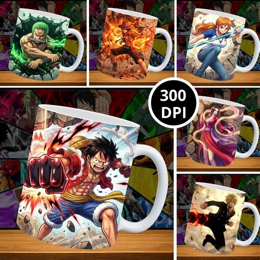 Pirate Warriors Cracked Power Mug PNG | Anime Style Sublimation Cup Wraps - Etsy