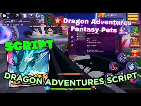 Dragon Adventures Script - Auto Farm Mobs, Bite Aura, Auto Feed, Auto Egg, Fast Fly Speed *NO KEY*