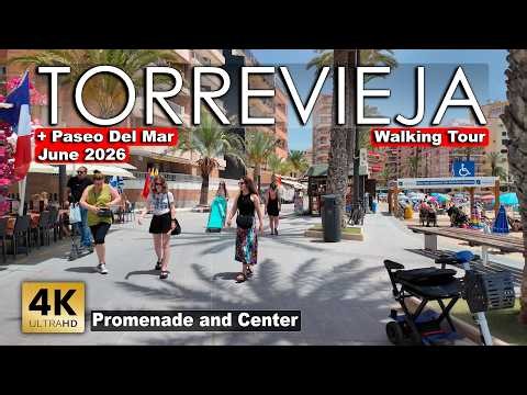 Torrevieja - Promenade & Center | Paseo Del Mar | June 13, 2026 Walking Tour [4K 60fps]