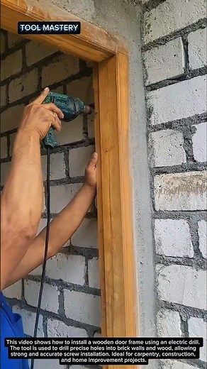How to Install a Wooden Door Frame Using an Electric Drill | Pro Carpentry Technique