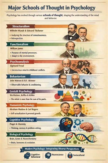 #major school of psychology #struvtualism#funtionalism#behaviorism#humanistic#cognitive