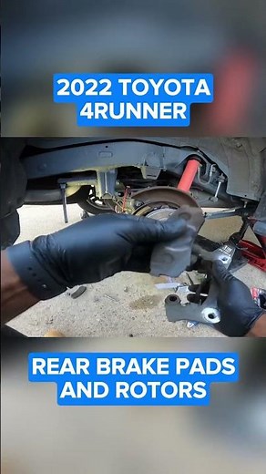 How To Replace The Rear Brake Pads and Rotors on a 2022 Toyota 4Runner #youtubeshorts #diy #mechanic