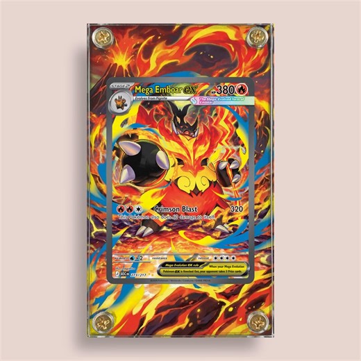 Mega Emboar Ex 273/217 Ascended Heroes | Custom Pokémon Artwork Display Slab - Etsy
