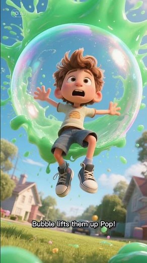 Giant Slime Bubble Trouble! 🫧🟢 #SlimeMonster #FunnyKids #RobotAdventures #slime #Shorts