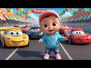 Counting Cars Race | Fun Numbers & Vehicles Nursery Rhyme for Kids | Baby Learning Song