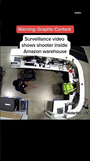 Surveillance video shows shooter inside Amazon warehouse