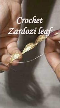 How to Crochet a Zardosi Leaf Border ✨ Quick & Easy! #shorts #crochetborder #zardosi