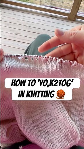 How to yo,k2tog (yarn over knit 2 together) in knitting 🧶 #knittingtutorial #learntoknit #knitting