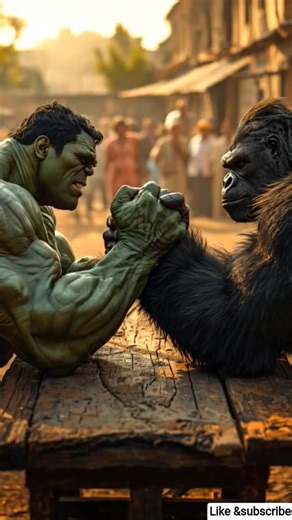 Hulk vs King Kong: Ultimate Arm Wrestling Battle! 🦍💪#hulk #kingkong #shortvideo