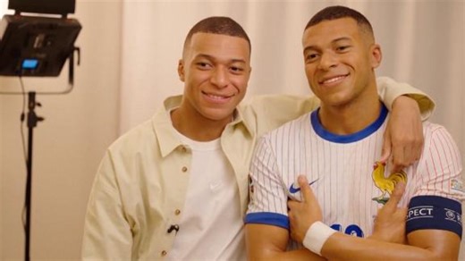 Mbappe on his wax statue - 'He's handsome'