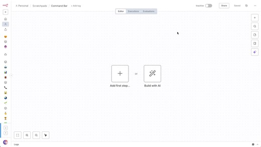Lightning-Fast Navigation at Your Fingertips: Introducing the New Command Bar ⚡ From version 1.117.0, the Command Bar is available across every page in n8n. Press cmd k to open it and jump straight to what you need, create workflows, add nodes, open documentation, and more. It's also a great way to get familiar with n8n if you're just getting started. On the workflow canvas, the Command Bar shows everything you can do in that view, helping you discover features without searching through menus. G