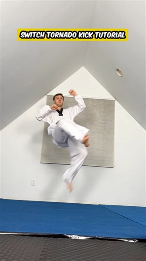 Switch Tornado Kick Tutorial #taekwondo #tkd #karate #martialarts #taekwondotraining #taekwondokicks #tornadokick #tutorial | Liam Gutmacher TKD