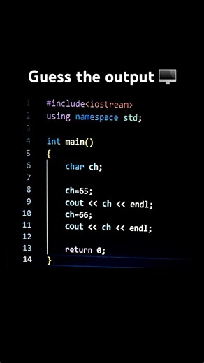 Guess the output 🖥️ if you know the ASCII code 🧑‍💻 #shorts #programming #coding
