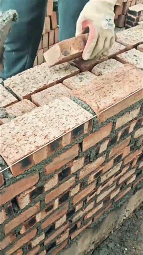 Red Bricks Stacked Forming Solid Masonry Structure