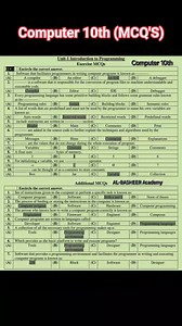 3.4K views · 15 reactions | Computer 10th Class Solved full book MCQ'S.. #al_basheer_academy #computer #10th #notes #MCQ #fyp #fypviralシ | Al Basheer Academy of Science and Computer Center | Facebook