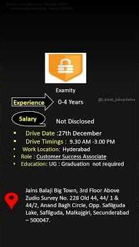 Examity(walkin 27th December)both for fresher & Exp.|#Latest_jobupdates