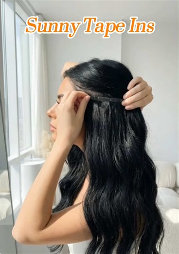 Try Sunny Tape Ins!😍#sunnyhair #remyhair #tapeinextensions #hairtok #hairextensions