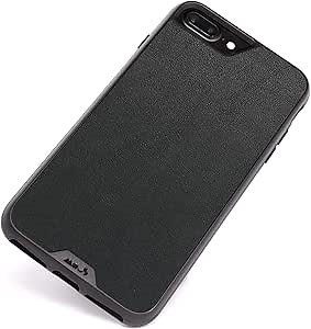 Mous - Protective Case for iPhone 8+/7+/6S+/6+ Plus - Limitless 2.0 - Black Leather - Screen Protector Included