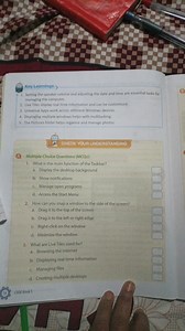 What is the main function of the Taskbar?   a. Display the des... | Filo