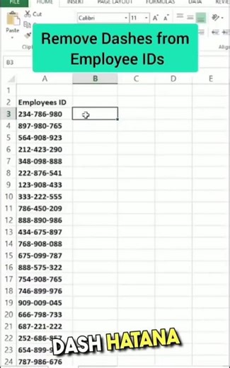 Remove the Dashes in ID in Excel 😯🤯 #excel #dothingsyoudontwanttodo
