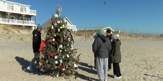 Oak Island Christmas tree on the beach becomes community tradition