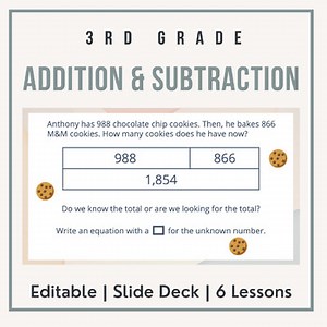 Addition & Subtraction Powerpoint | 6 Lessons | 3rd Grade