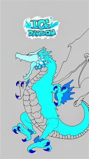 How to draw ICE DRAGON from scratch #art #digitalart #speedpaint #speedpaint